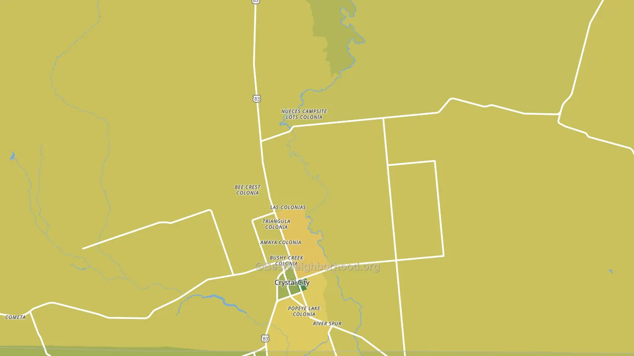 Zavala County, TX block-group voter-turnout map