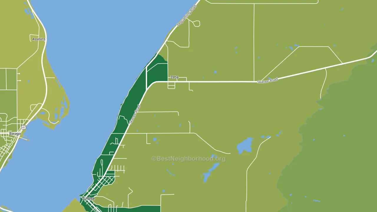 Zeba, MI block-group voter-turnout map