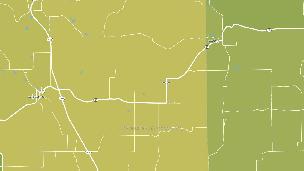 Zelma, IN block-group voter-turnout map