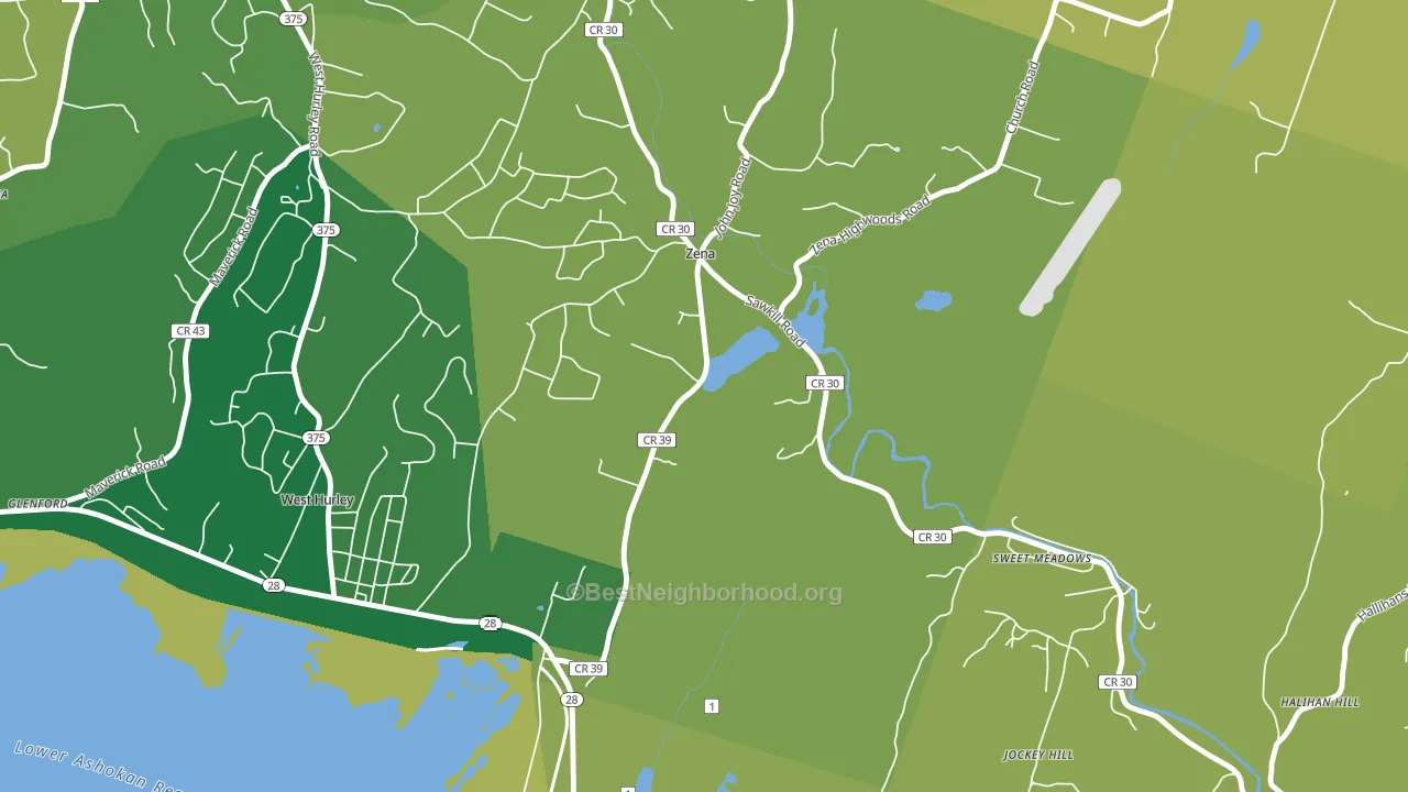 Zena, NY block-group voter-turnout map