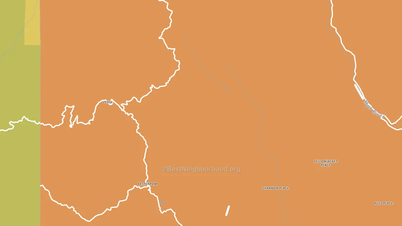 Zenia, CA block-group voter-turnout map