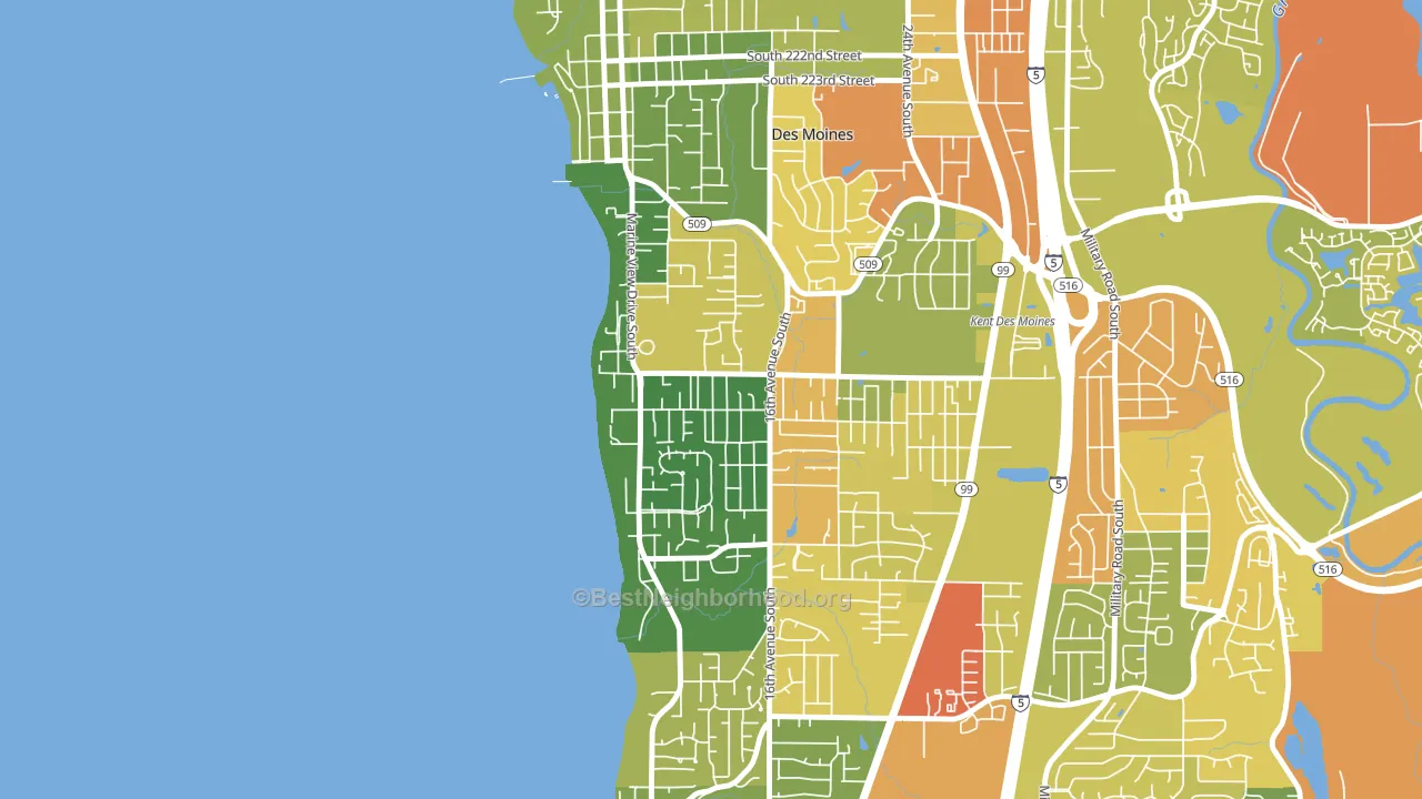 Zenith, Des Moines, WA block-group voter-turnout map