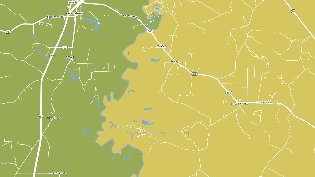 Zenoria, LA block-group voter-turnout map
