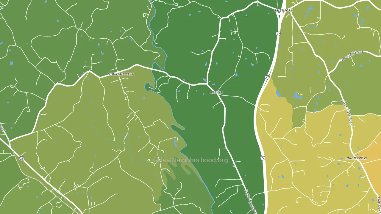Zephyr, NC block-group voter-turnout map