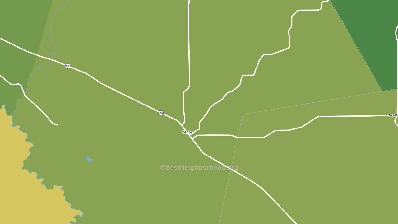 Zephyr, TX block-group voter-turnout map