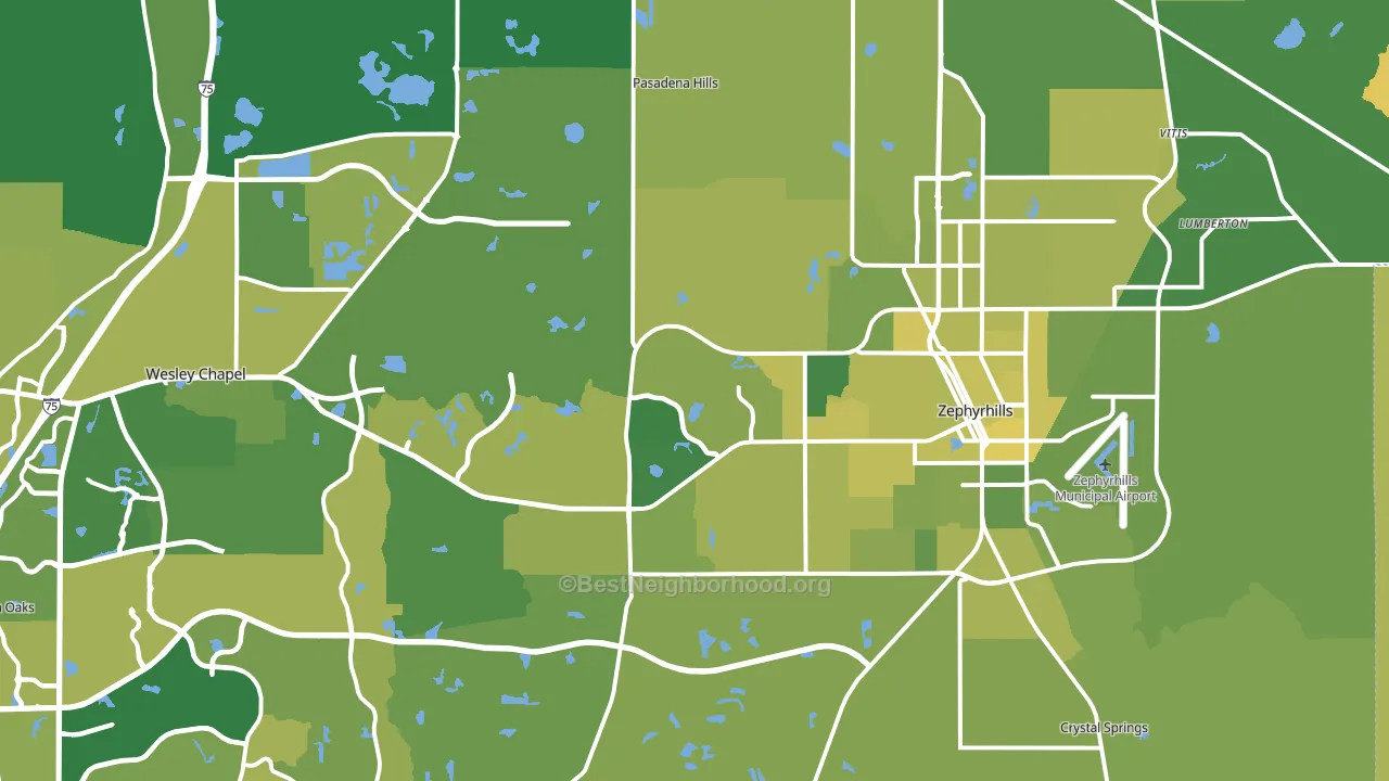 Zephyrhills, FL block-group voter-turnout map