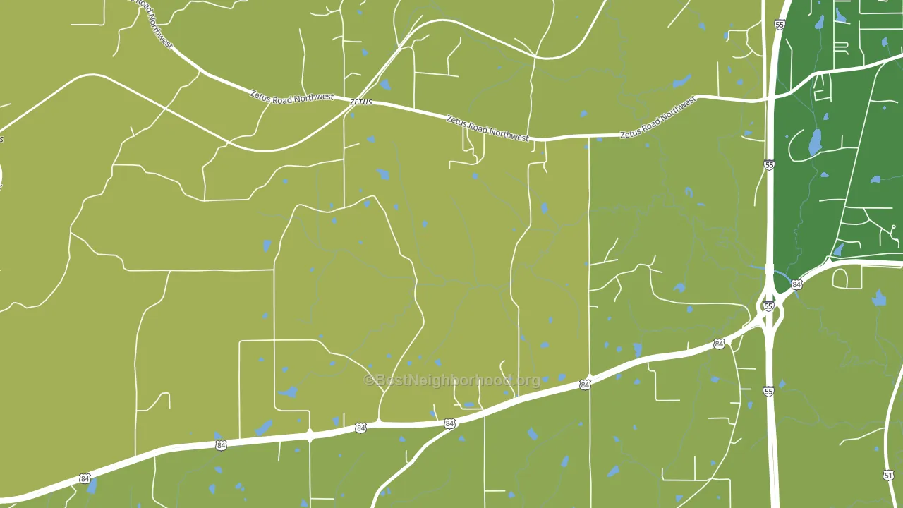Zetus, MS block-group voter-turnout map
