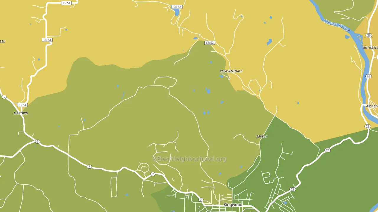Zevely, WV block-group voter-turnout map