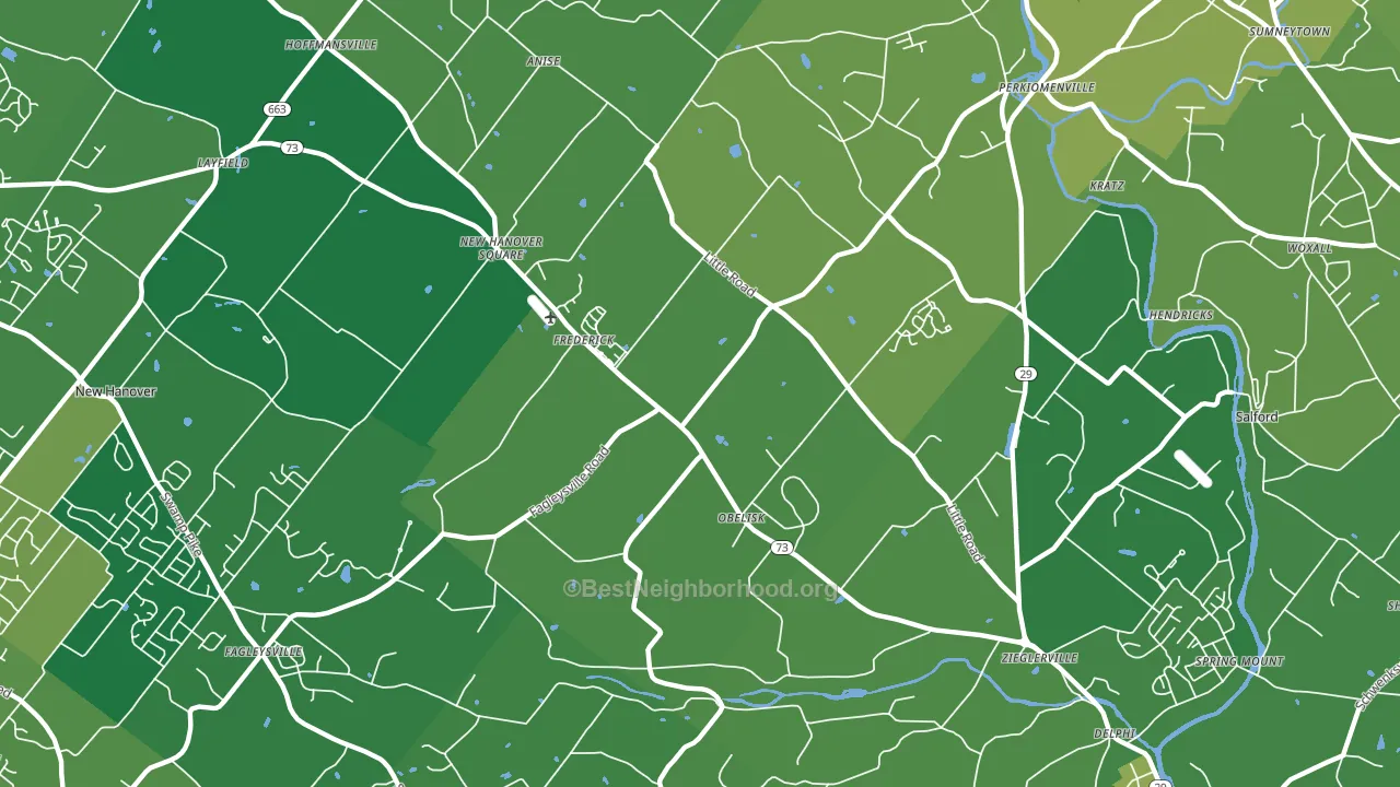 Zieglerville, PA block-group voter-turnout map