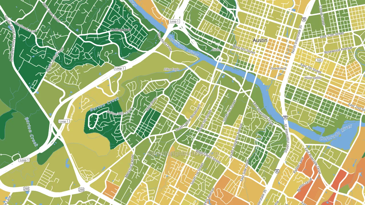 Zilker, Austin, TX block-group voter-turnout map