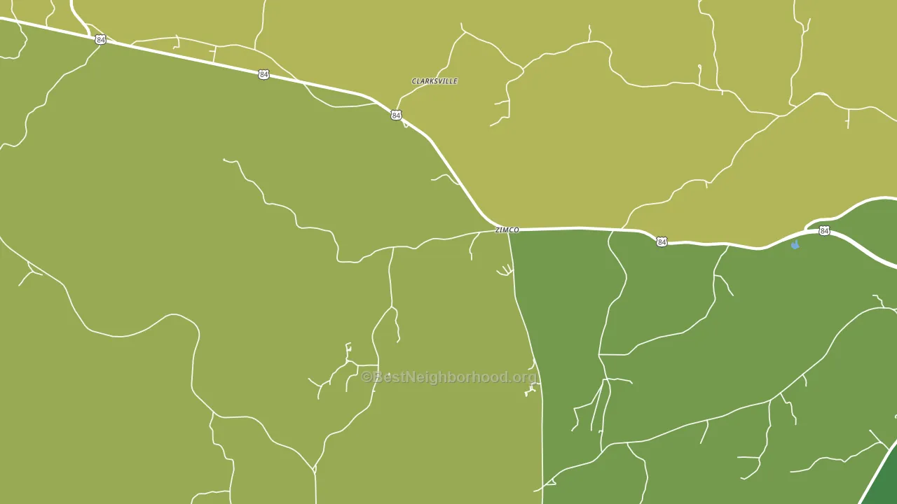 Zimco, AL block-group voter-turnout map