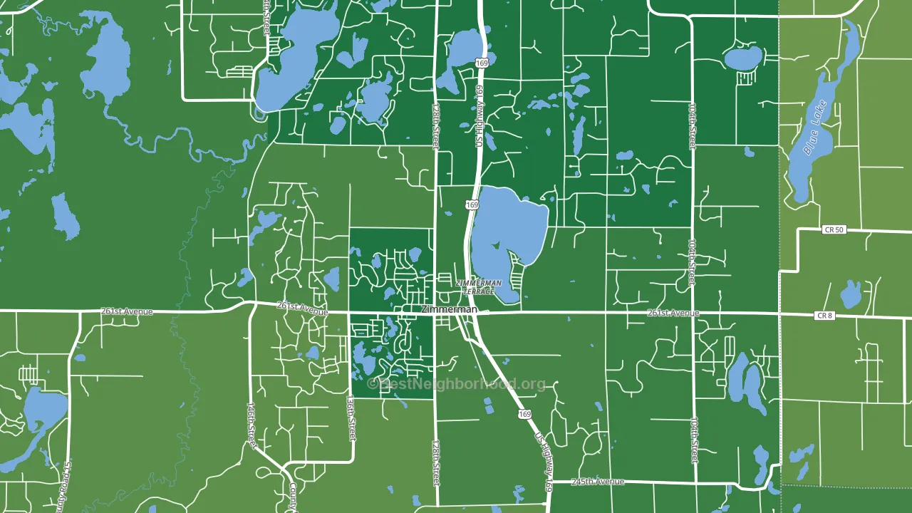 Zimmerman, MN block-group voter-turnout map