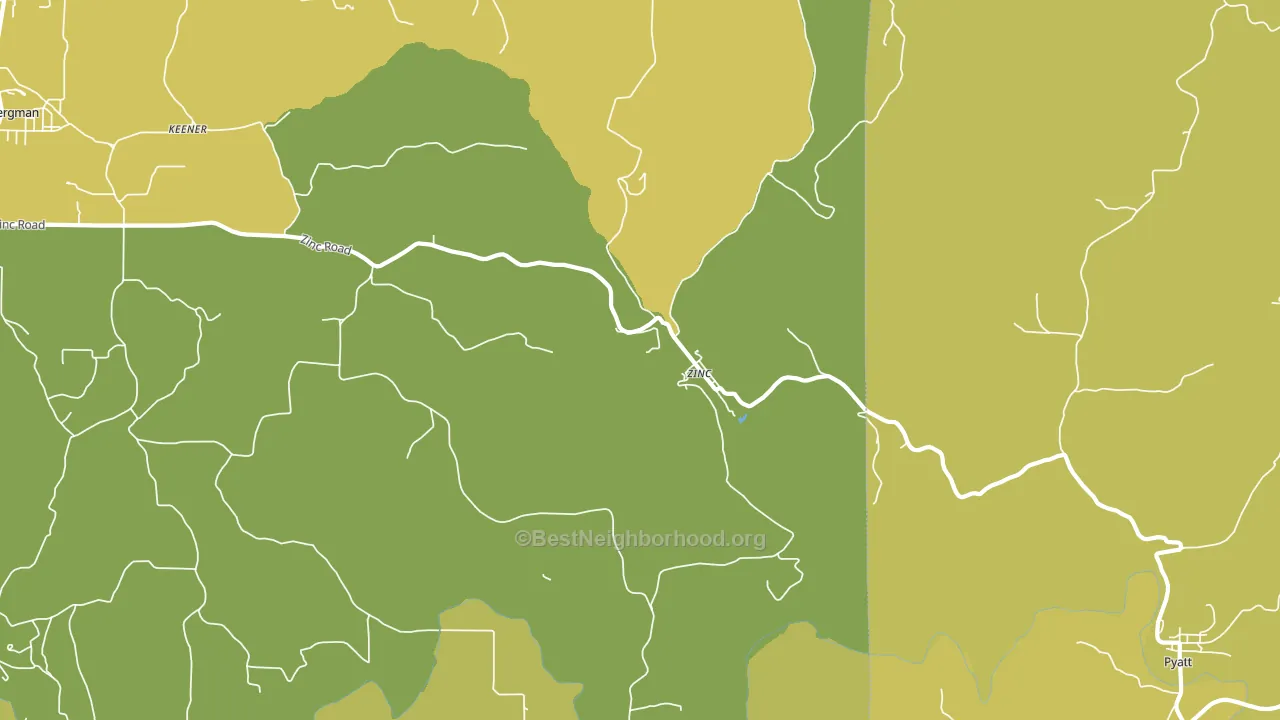 Zinc, AR block-group voter-turnout map
