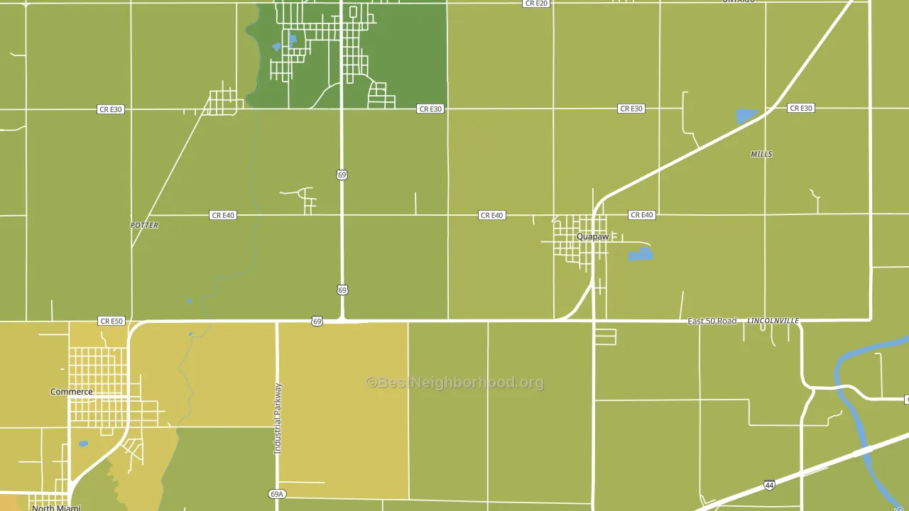 Zincville, OK block-group voter-turnout map
