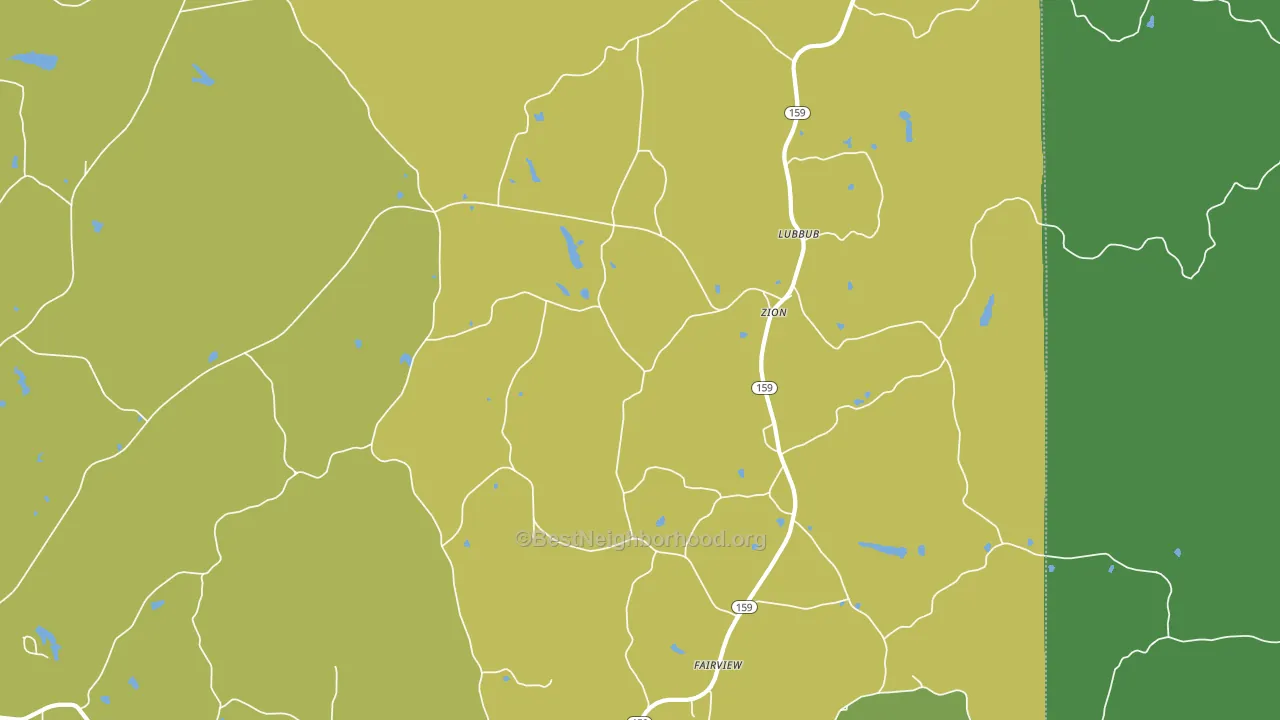 Zion, AL block-group voter-turnout map