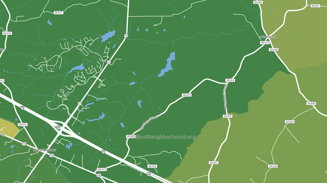 Zion Crossroads, VA block-group voter-turnout map