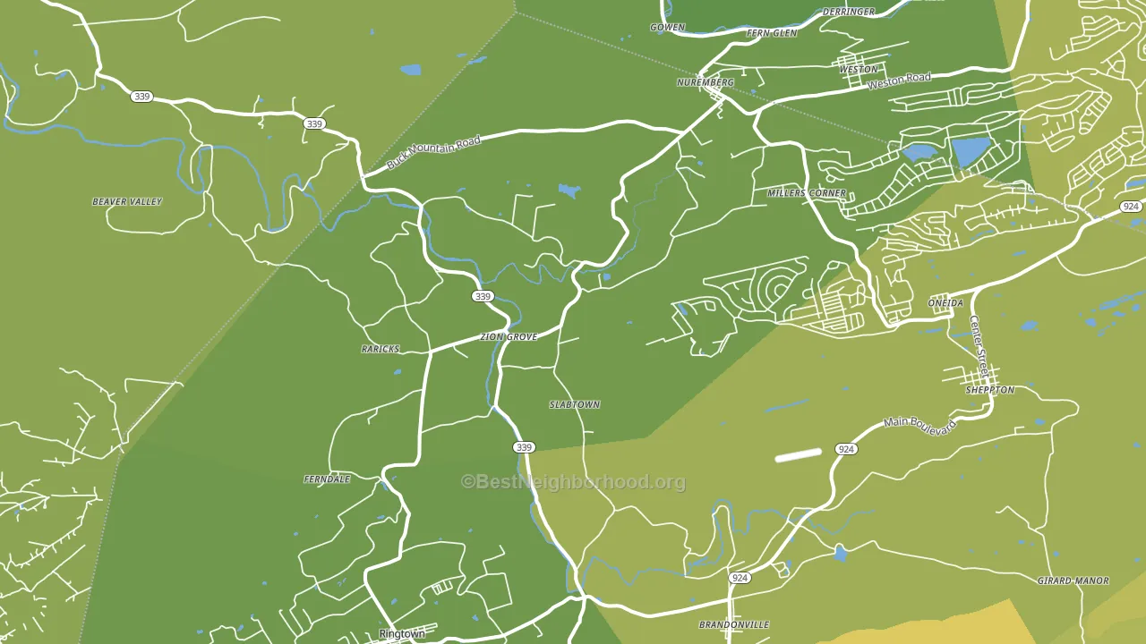 Zion Grove, PA block-group voter-turnout map
