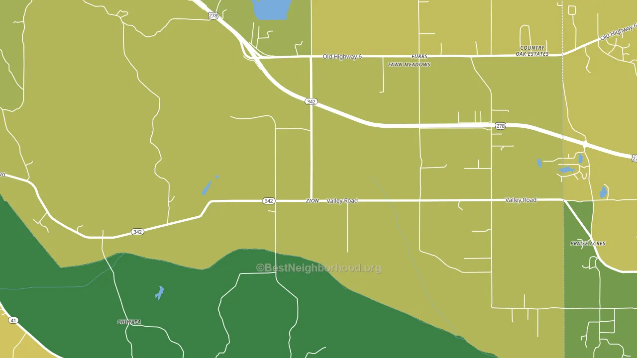 Zion, MS block-group voter-turnout map