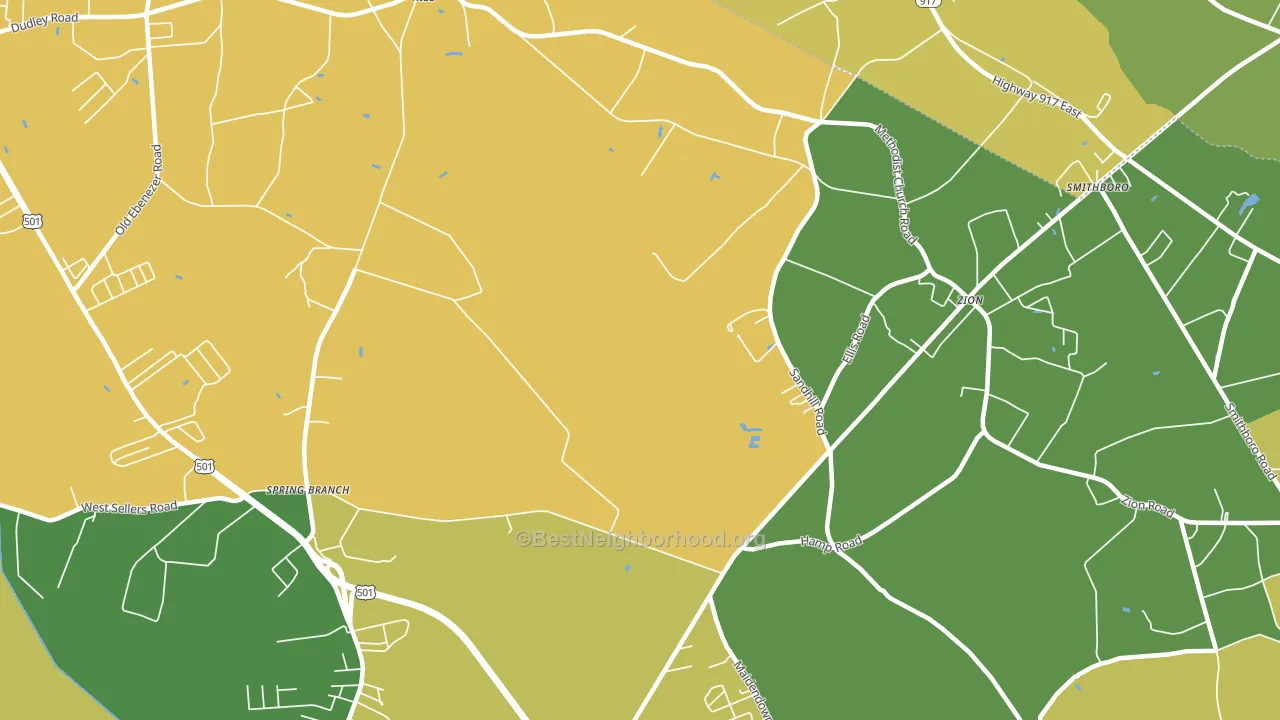 Zion, SC block-group voter-turnout map
