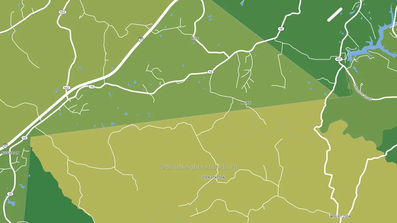Zion Station, KY block-group voter-turnout map