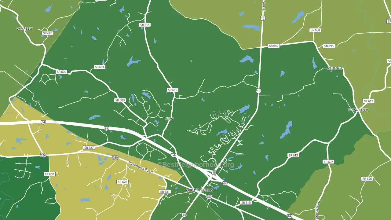 Zion, VA block-group voter-turnout map