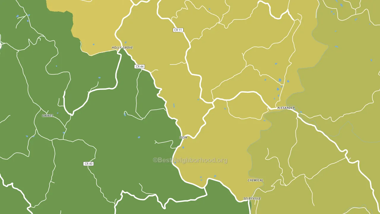 Zion, WV block-group voter-turnout map