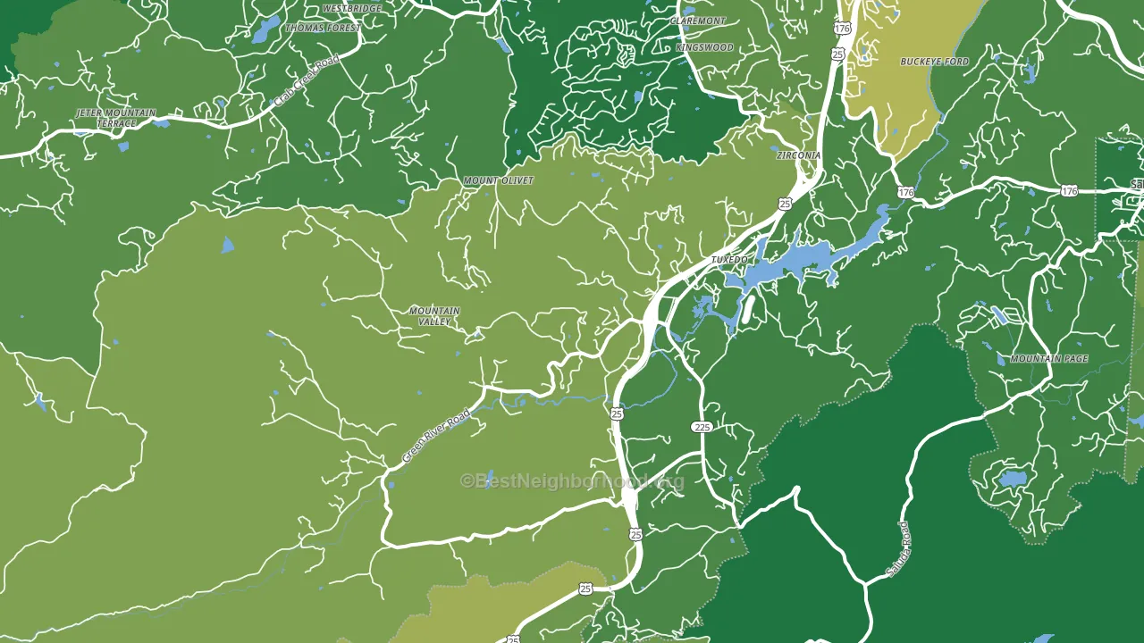 Zirconia, NC block-group voter-turnout map
