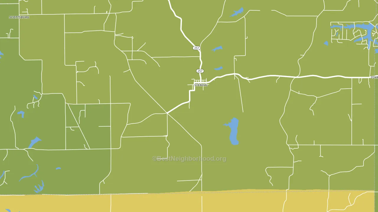 Zoar, IN block-group voter-turnout map