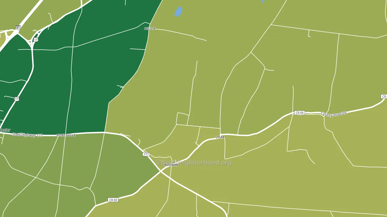 Zoar, NY block-group voter-turnout map