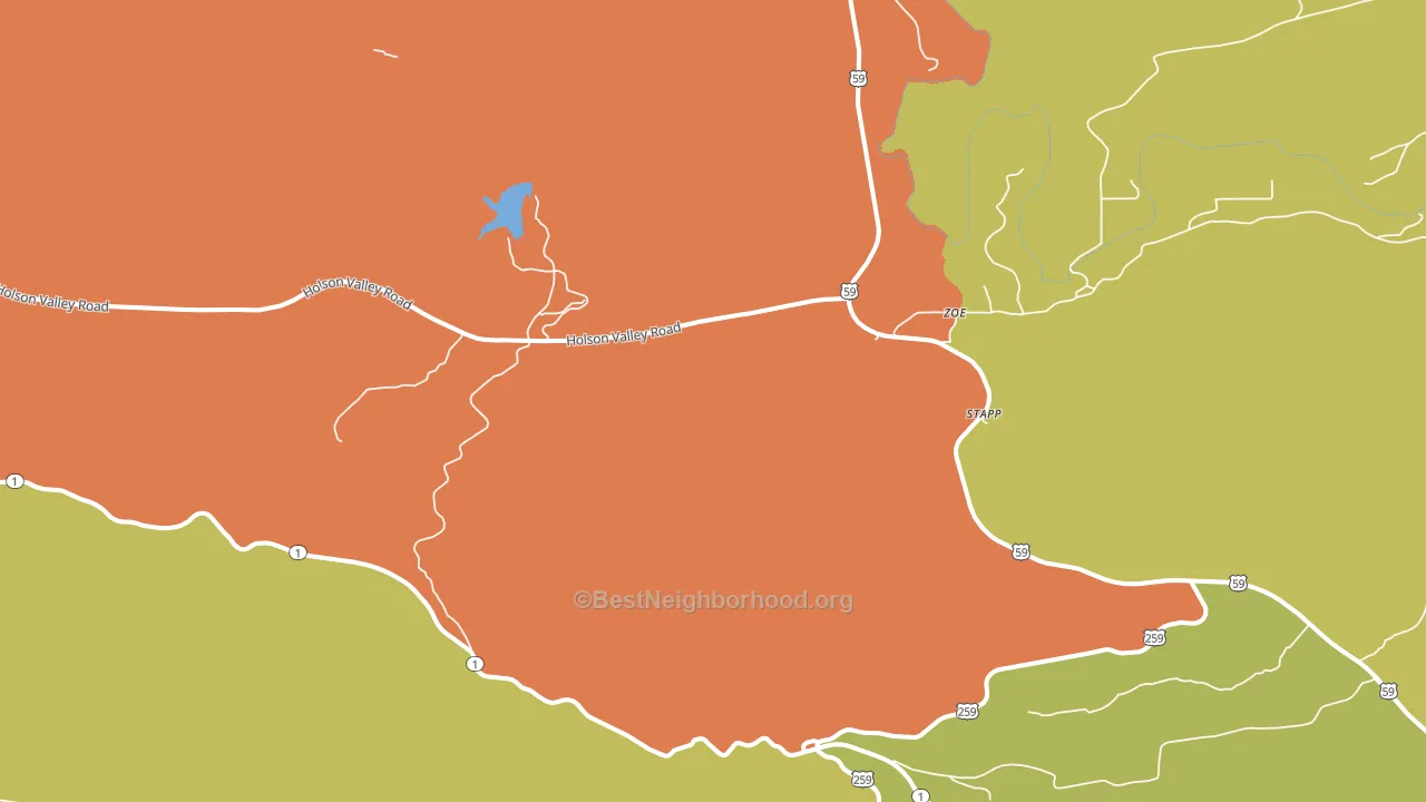 Zoe, OK block-group voter-turnout map