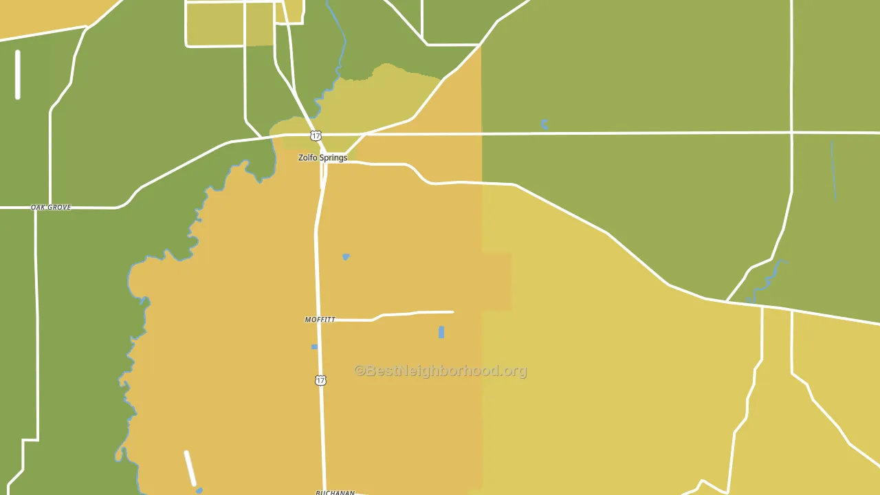 Zolfo Springs, FL block-group voter-turnout map