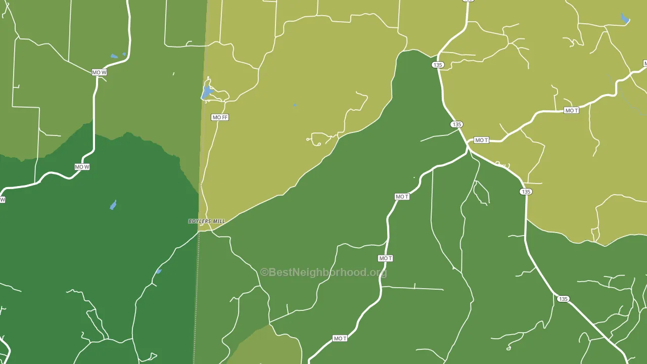 Zora, MO block-group voter-turnout map
