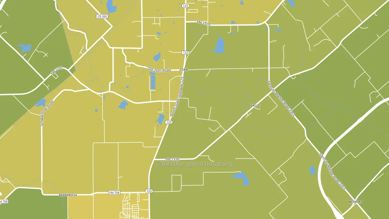 Zorn, TX block-group voter-turnout map