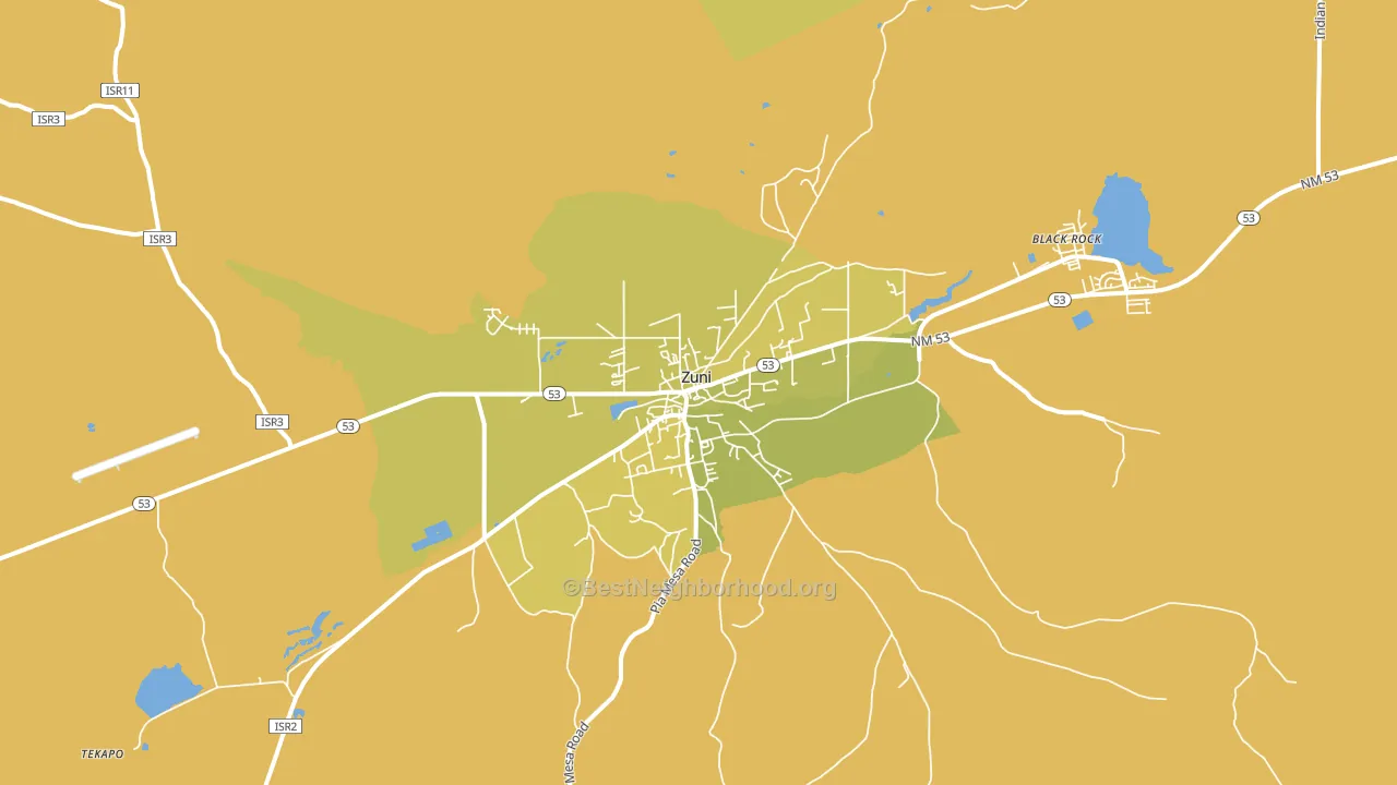 Zuni Pueblo, NM block-group voter-turnout map