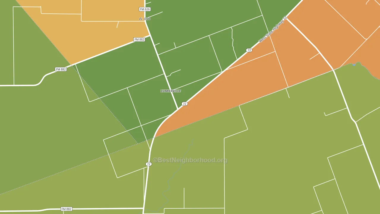 Zunkerville, TX block-group voter-turnout map