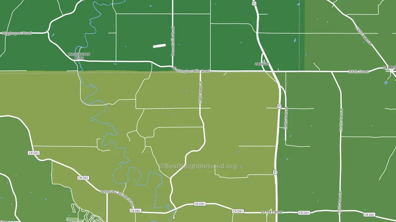 Zwingle, IA block-group voter-turnout map