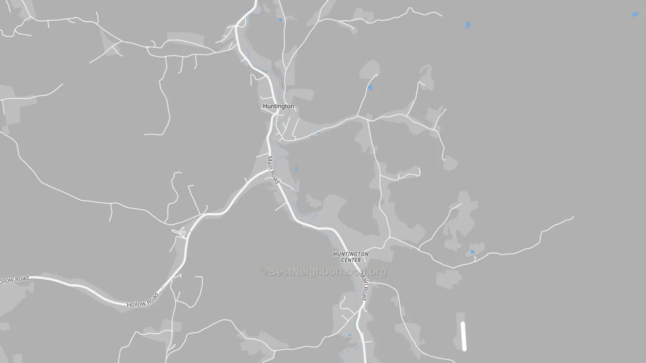 Walk Grade map of 05462, VT, walkable areas in green and car-dependent areas in red