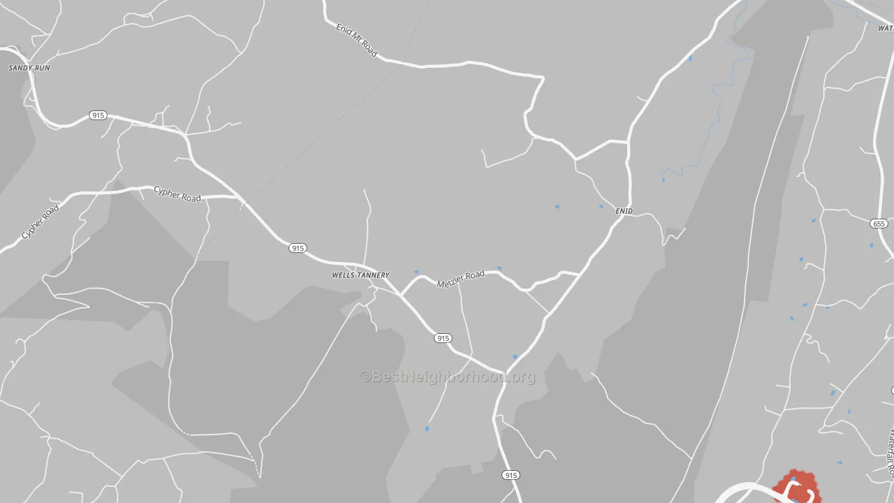 Walk Grade map of 16691, PA, walkable areas in green and car-dependent areas in red