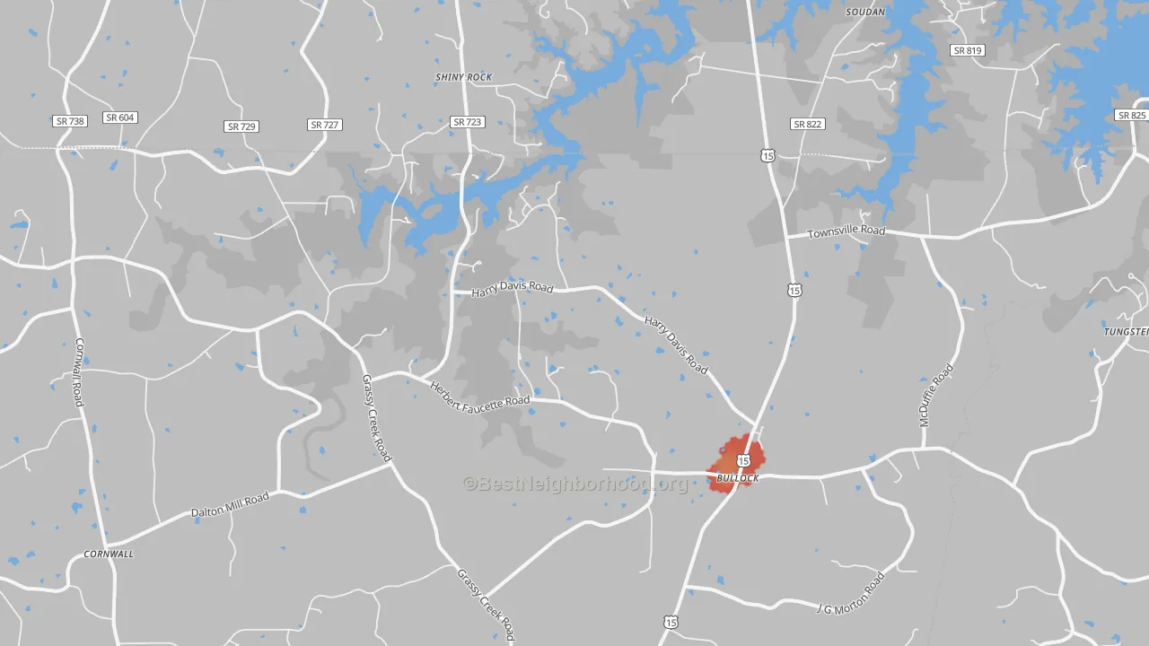 Walk Grade map of 27507, NC, walkable areas in green and car-dependent areas in red