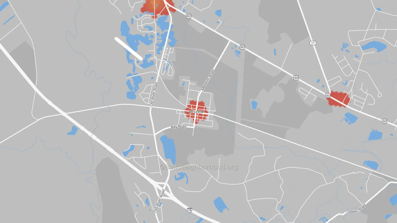 Walk Grade map of 31318, GA, walkable areas in green and car-dependent areas in red