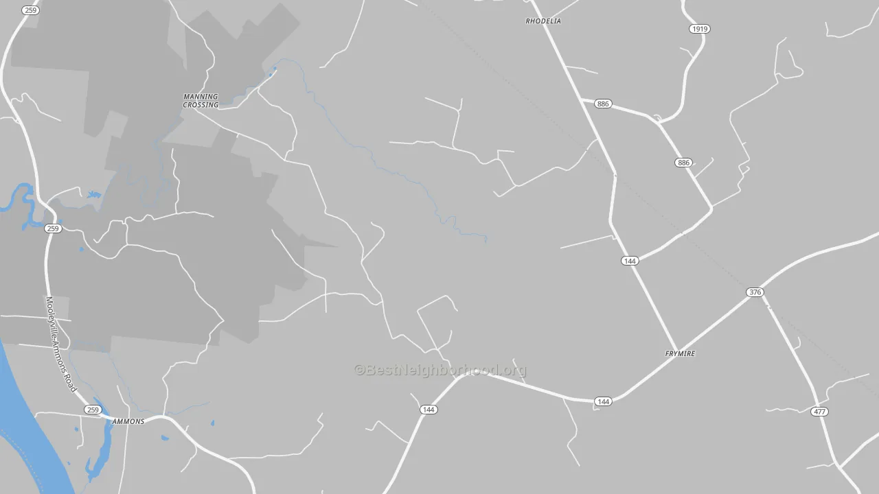 Walk Grade map of 40171, KY, walkable areas in green and car-dependent areas in red