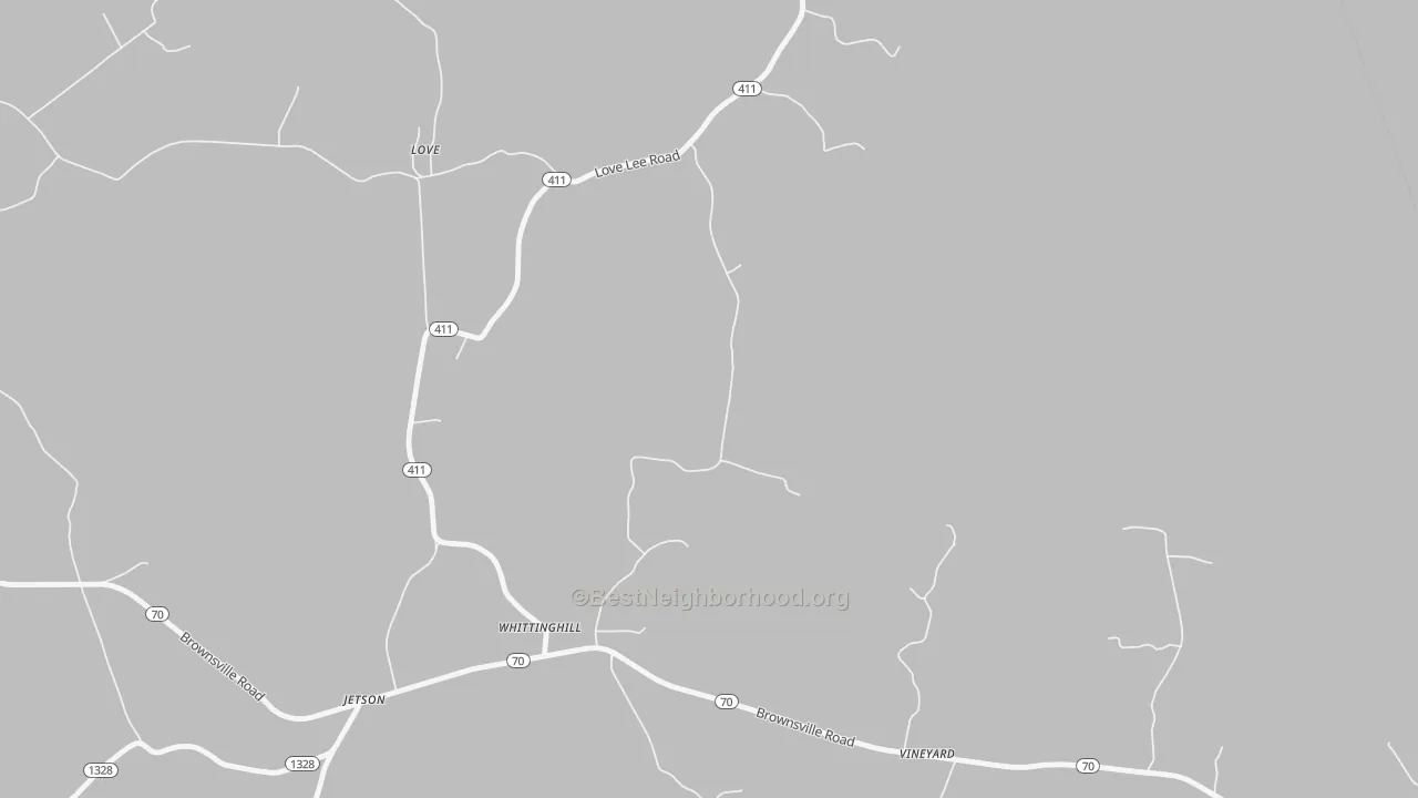 Walk Grade map of 42252, KY, walkable areas in green and car-dependent areas in red