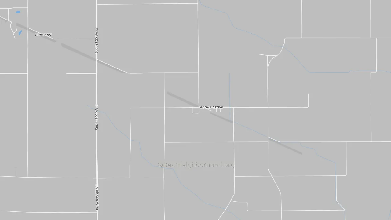 Walk Grade map of 46302, IN, walkable areas in green and car-dependent areas in red