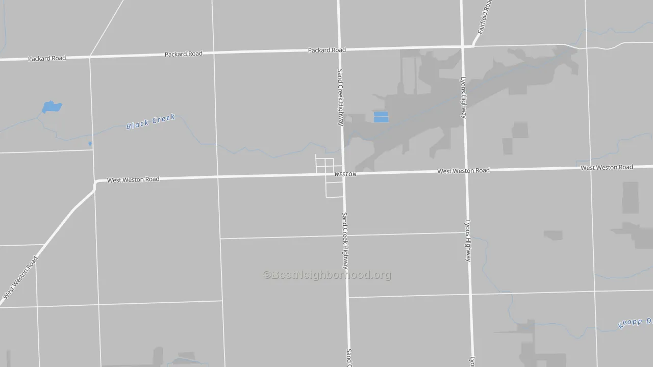 Walk Grade map of 49289, MI, walkable areas in green and car-dependent areas in red