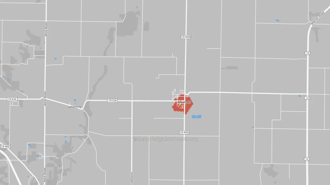 Walk Grade map of 52202, IA, walkable areas in green and car-dependent areas in red
