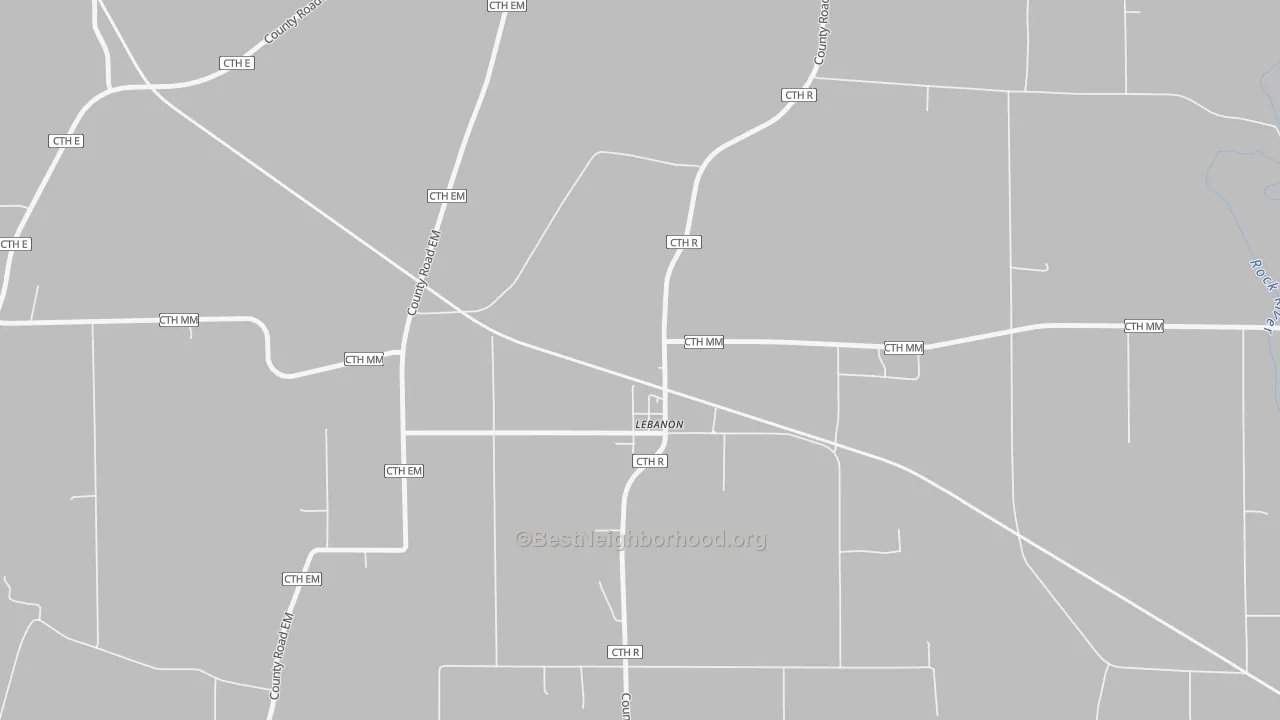 Walk Grade map of 53047, WI, walkable areas in green and car-dependent areas in red