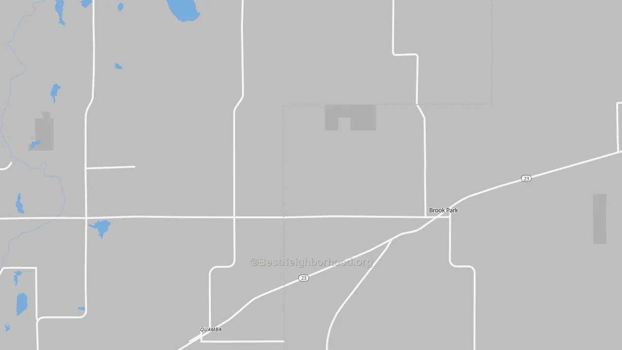 Walk Grade map of 55007, MN, walkable areas in green and car-dependent areas in red