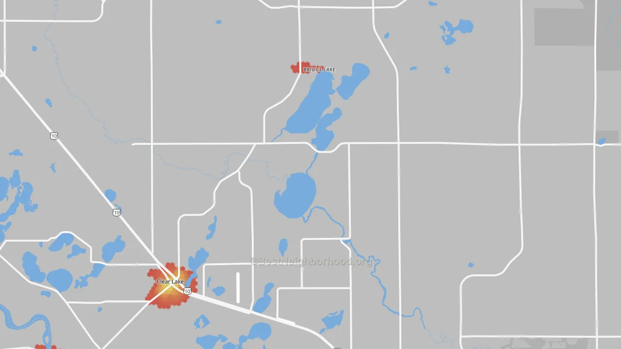 Walk Grade map of 55319, MN, walkable areas in green and car-dependent areas in red