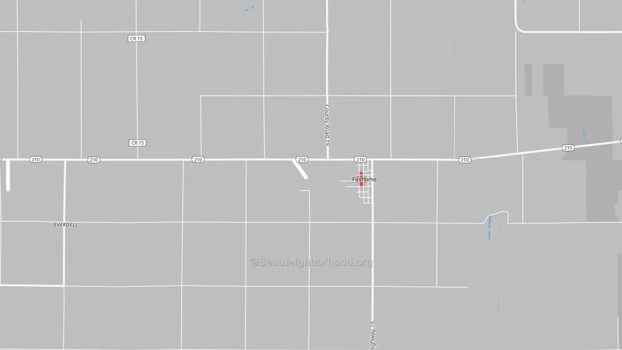 Walk Grade map of 56543, MN, walkable areas in green and car-dependent areas in red