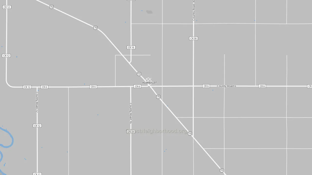 Walk Grade map of 56731, MN, walkable areas in green and car-dependent areas in red